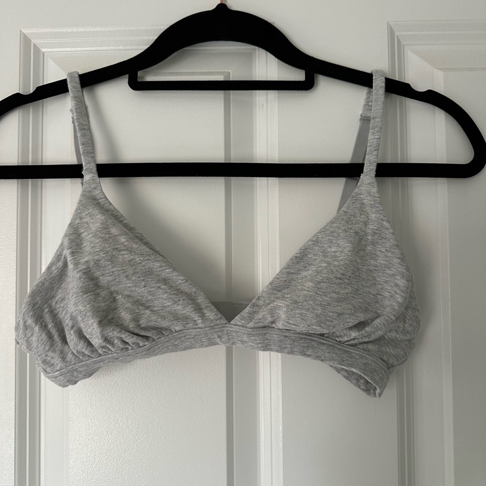 SKIMS cotton jersey triangle bralette gray small